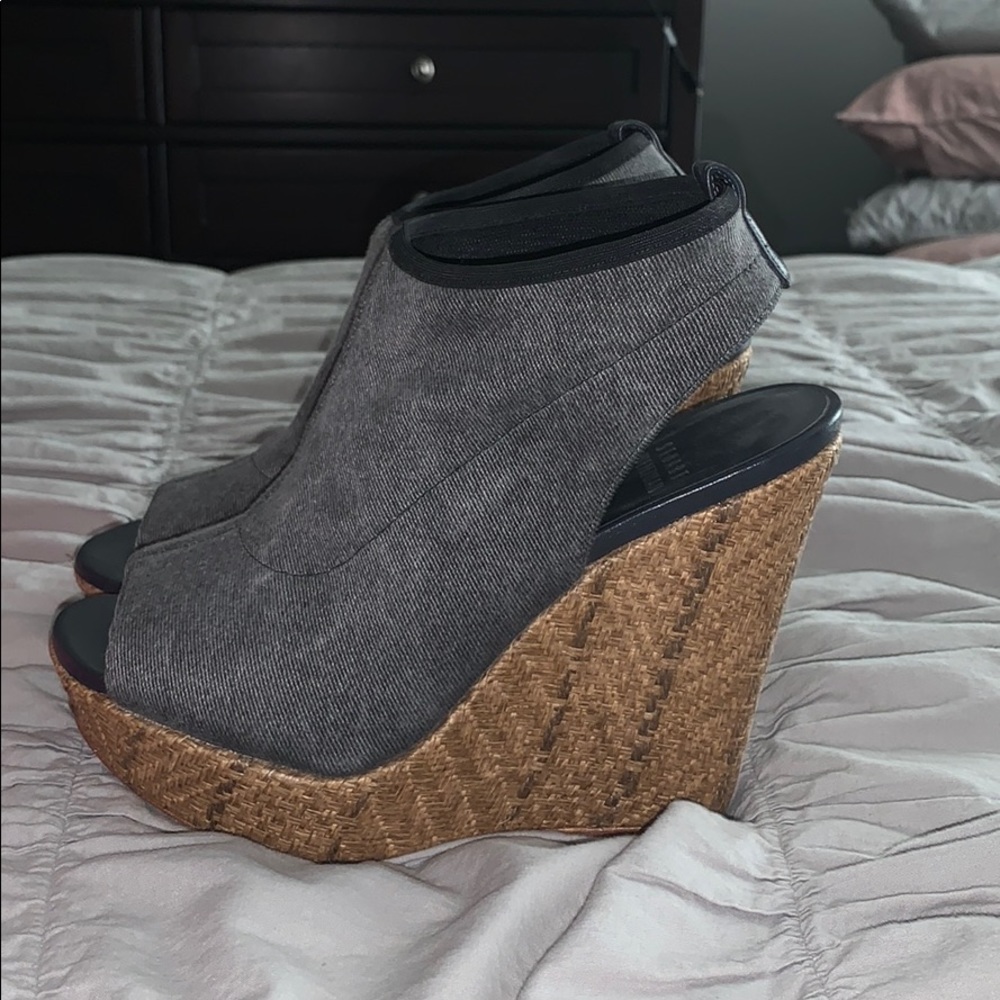 Stuart Weitzman denim wedges